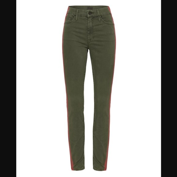 MOTHER Denim The Looker Killing Fatigue w. Red Stripe Skinny Jeans womens 30 - Picture 6 of 17
